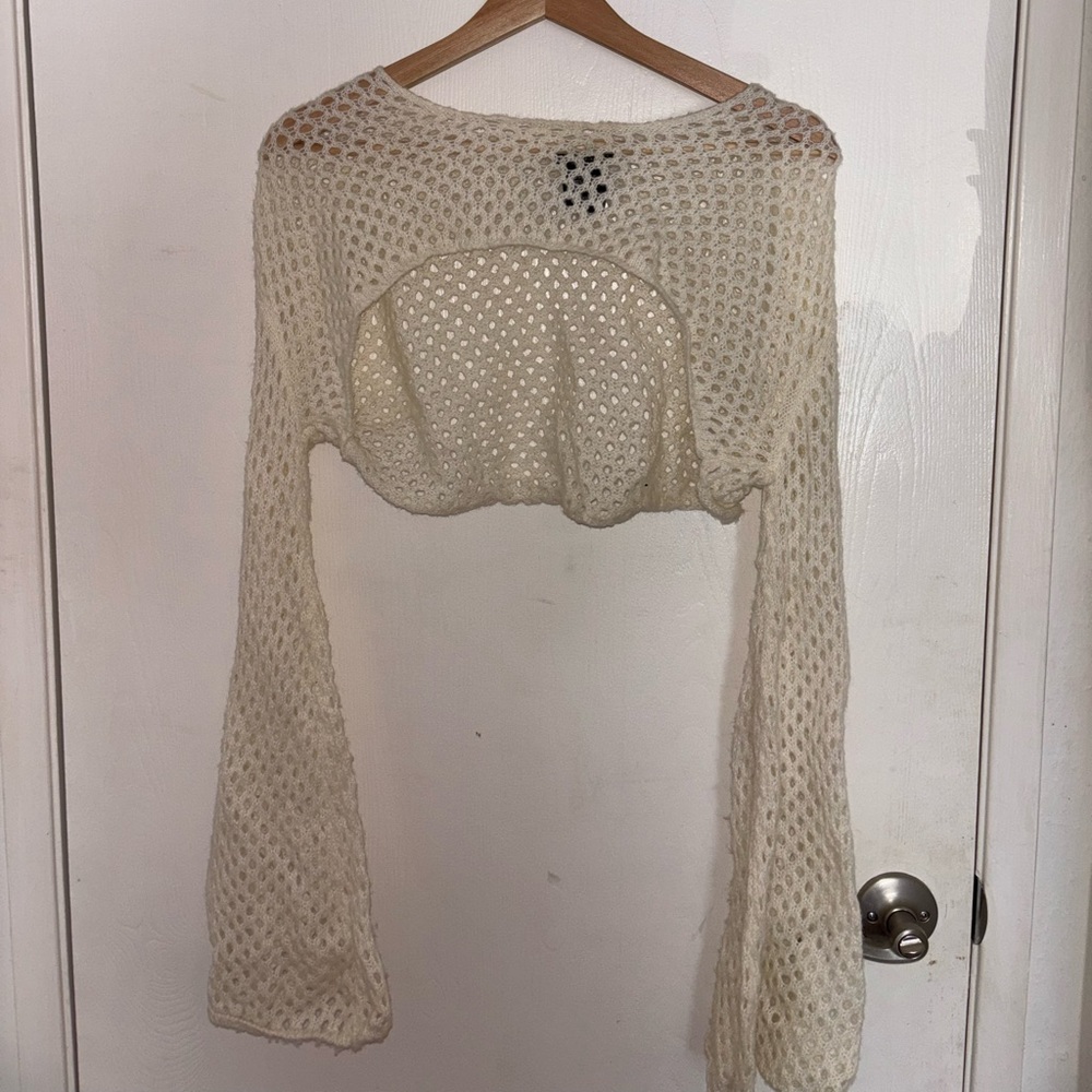 Cream Crochet Crop Top